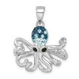STERLING SILVER CRYSTAL OCTOPUS NECKLACE