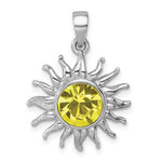 STERLING SILVER SUN PENDANT WITH CITRINE CLEAR CRYSTAL