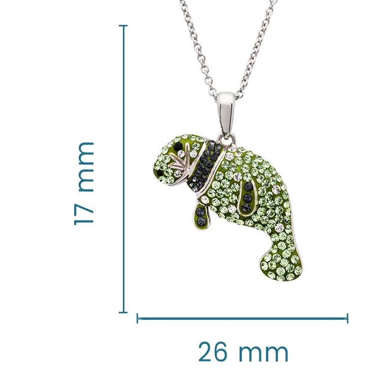 STERLING SILVER PERIDOT MANATEE CRYSTAL NECKLACE