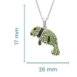 STERLING SILVER PERIDOT MANATEE CRYSTAL NECKLACE