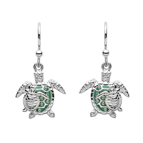 TURTLE & BABY EARRINGS WITH CRYSTALS