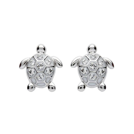 STUD TURTLE EARRINGS WITH CRYSTALS