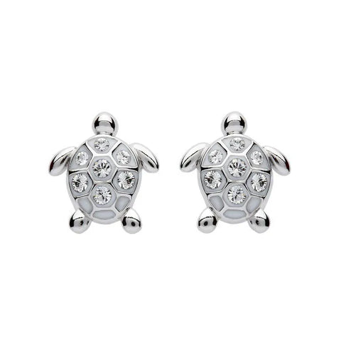 STUD TURTLE EARRINGS WITH CRYSTALS