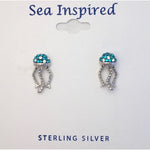 BLUE PAVE CRYSTAL JELLYFISH EARRING