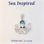 STERLING SILVER CRYSTAL OCTOPUS NECKLACE
